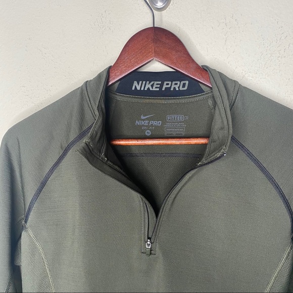 Nike Pro Dri-Fit combat green Medium long sleeve - Picture 4 of 4